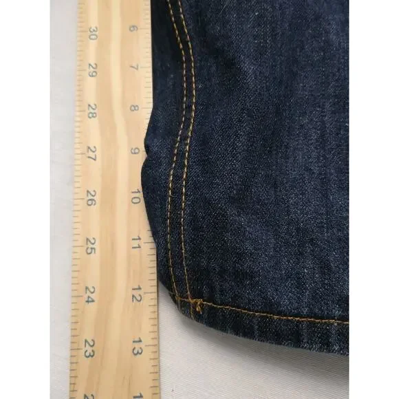 Evisu Y2K Denim Shorts Dark Blue Size 44 Vintage Heritage - Picture 6 of 15